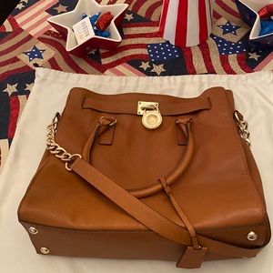 Michael Kors Large Hamilton bag, luggage in color.